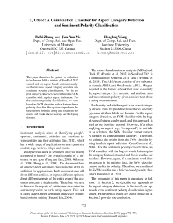 TJUdeM: A Combination Classifier for Aspect Category Detection