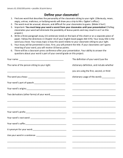 1 Define Your Classmate!