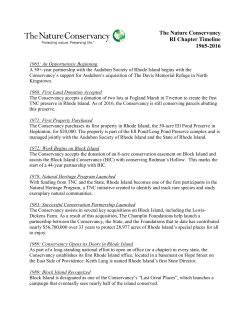The Nature Conservancy RI Chapter Timeline 1965-2016