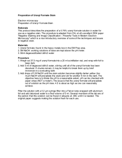 Preparation of Uranyl Formate Stain Electron microscopy