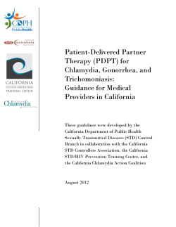 Patient-Delivered Partner Therapy (PDPT) for Chlamydia