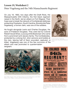 Peter Vogelsang and the 54th Massachusetts Regiment