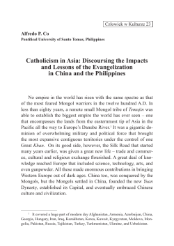 Catholicism in Asia: Discoursing the Impacts and Lessons of the