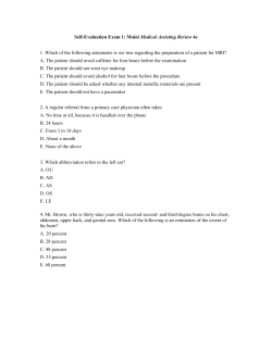 Self-Evaluation Exam 1