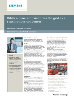 Biblis A generator stabilizes the grid as a synchronous