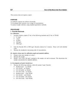 USE OF ION-SELECTIVE ELECTRODES This exercise