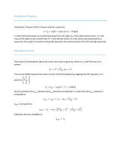Parallel Axis Theorem Hemisphere Inertia