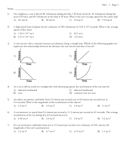 Name: 1) On a highway, a car is driven 80. kilometers during the first