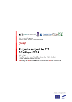 Projects subject to EIA