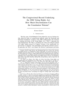 The Congressional Record Underlying the 2006 Voting Rights Act