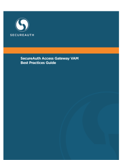 SecureAuth Access Gateway Best Practices Guide.book