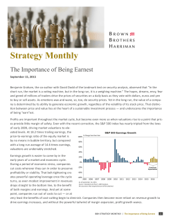 Strategy Monthly - The Importance of Being Earnest