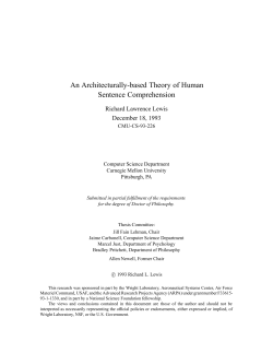 An Architecturally-based Theory of Human Sentence Comprehension