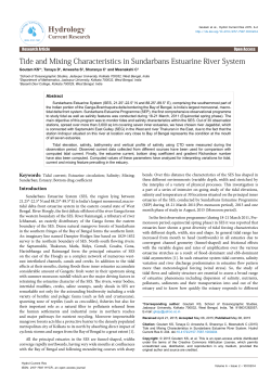 Tide and Mixing Characteristics in Sundarbans Estuarine River