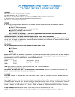 Flag Football Rules - City of Steamboat Springs