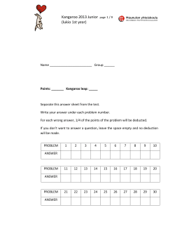 Kangaroo 2013 Junior page 1 / 9 (lukio 1st year)