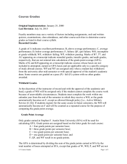 Course Grades - Stephen F. Austin State University