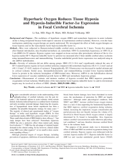 Hyperbaric Oxygen Reduces Tissue Hypoxia and Hypoxia