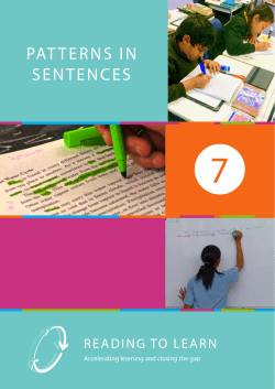 PATTERNS IN SENTENCES