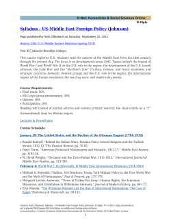 Syllabus - US-Middle East Foreign Policy (Johnson) - H-Net