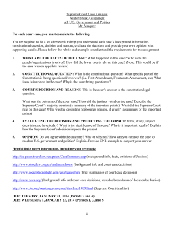 1 Supreme Court Case Analysis Winter Break Assignment AP U.S.