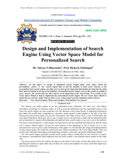 Design and Implementation of Search Engine Using Vector Space