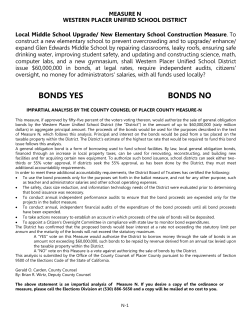 BONDS YES BONDS NO - Placer County Elections