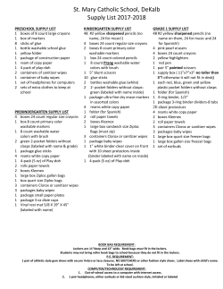 School Supplies 17-18 - St. Mary School