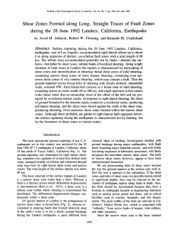 Shear Zones Formed along Long, Straight Traces of Fault Zones