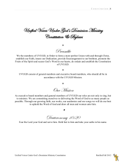 Unified Voices Under God`s Dominion Ministry Constitution