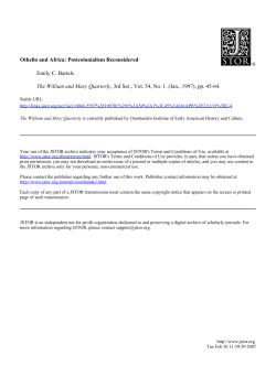 Othello and Africa: Postcolonialism Reconsidered