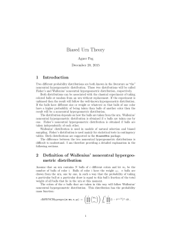 Biased Urn Theory
