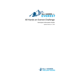 All Hands on Everest Participant Information Packet