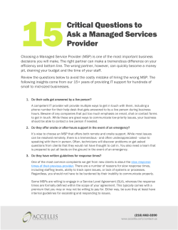 Critical Questions to Ask a Managed Services Provider