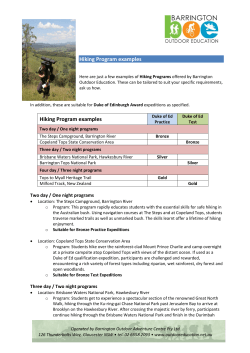 Hiking Program examples Hiking Program examples