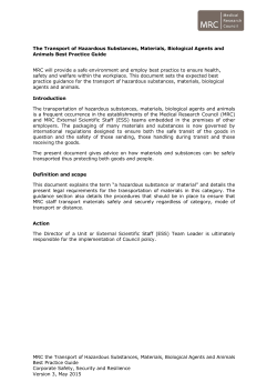 Transport of Hazardous Substances, Materials