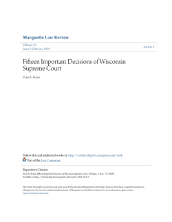 Fifteen Important Decisions of Wisconsin Supreme Court