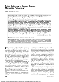 Monoxide Poisoning - CHEST Publications