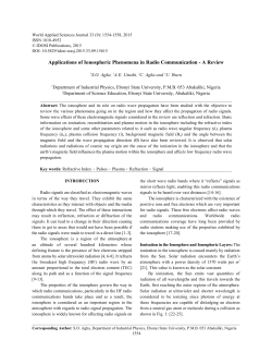 Applications of Ionospheric Phenomena in Radio Communication