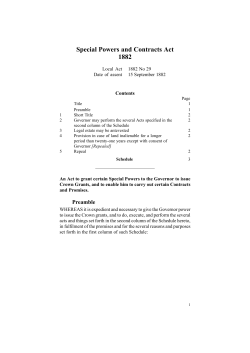 Special Powers and Contracts Act 1882