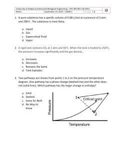 Thermo Quiz in Class - University of Alabama