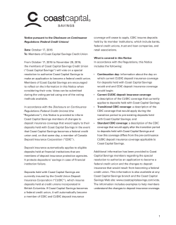 1 Notice pursuant to the Disclosure on Continuance Regulations