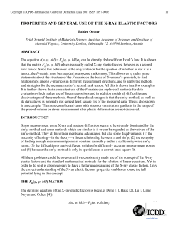 Properties and general use of the X-ray elastic factors