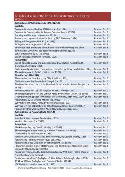 An index of some of the British fascist material held by the Library