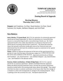 New Matters - Town of Lincoln, MA