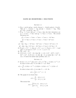 MATH 285 HOMEWORK 1 SOLUTIONS Section 1.1 3. If y1 = cos 2x