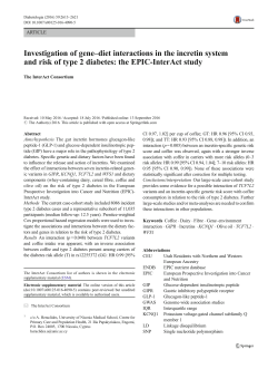 Investigation of gene&ndash;diet interactions in the incretin system and risk