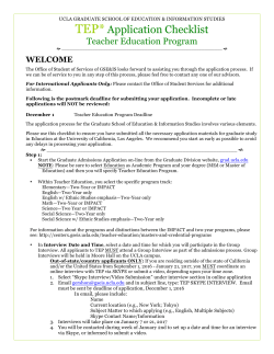 TEP Application Checklist 2017