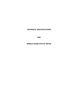 TECHNICAL SPECIFICATIONS FOR SINGLE PHASE STATIC METER