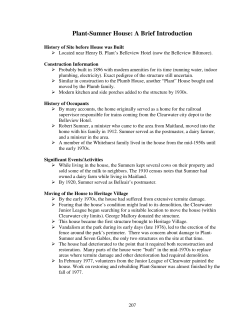 Plant-Sumner House: A Brief Introduction